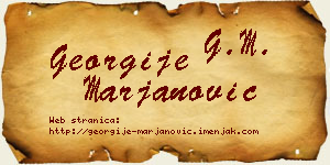 Georgije Marjanović vizit kartica